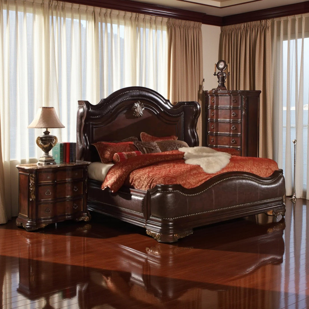 Rose 8-Piece Bedroom Set In Elegant Cherry Finish