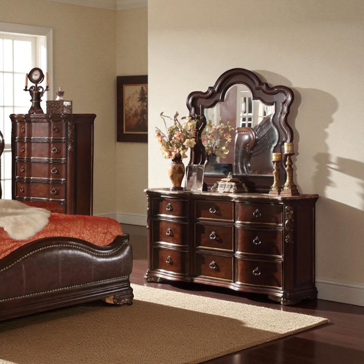 Rose 8-Piece Bedroom Set In Elegant Cherry Finish