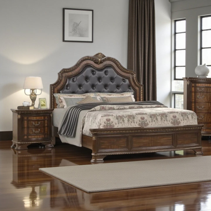 Essence 8-Piece Bedroom Set In Striking Walnut Finish