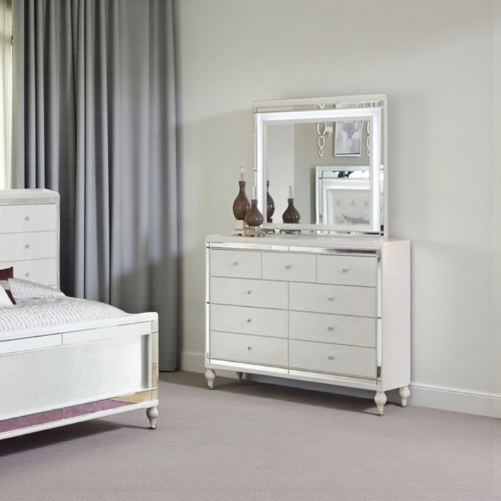 Elysian 8-Piece Bedroom Set With Built-In LED Lights - White