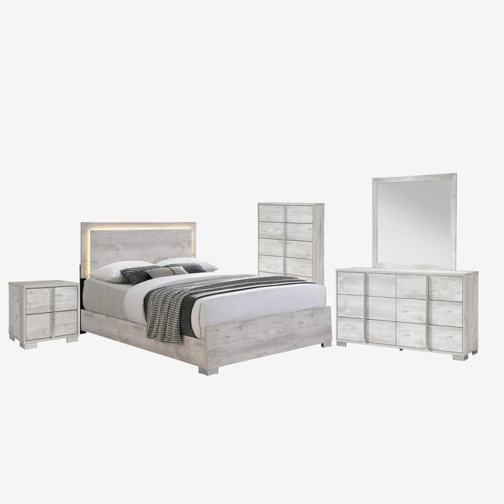 Solace 8-Piece Bedroom Set In Appealing White Finish
