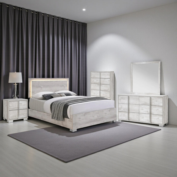 Solace 8-Piece Bedroom Set In Appealing White Finish