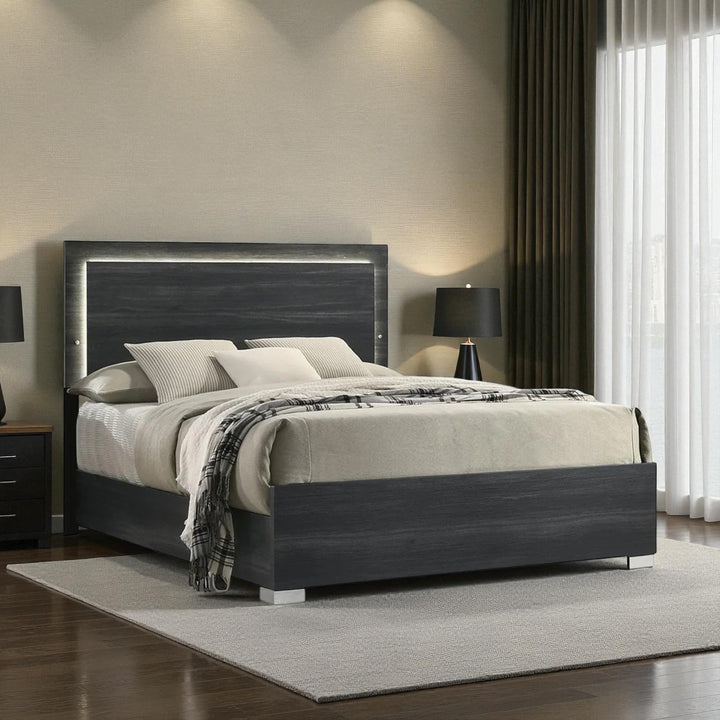 Solace 8-Piece Bedroom Set In Striking Grey Finish