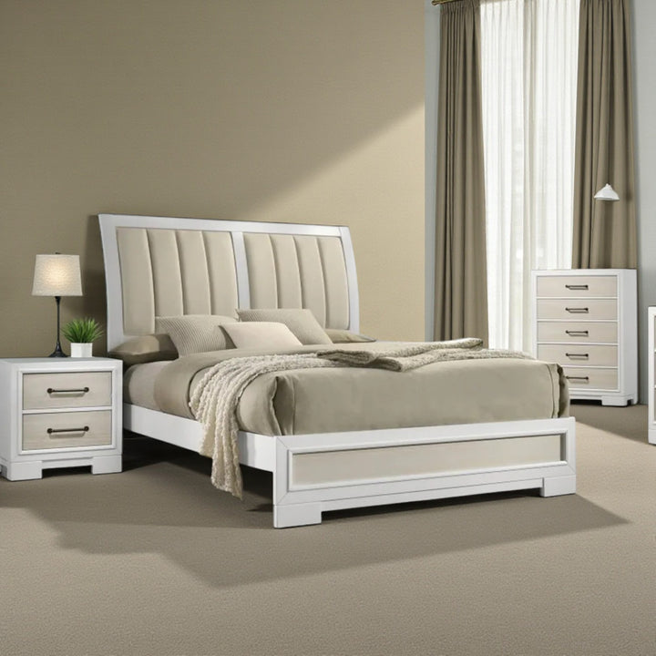 Paragon 8-Piece Bedroom Set In Striking White Finish