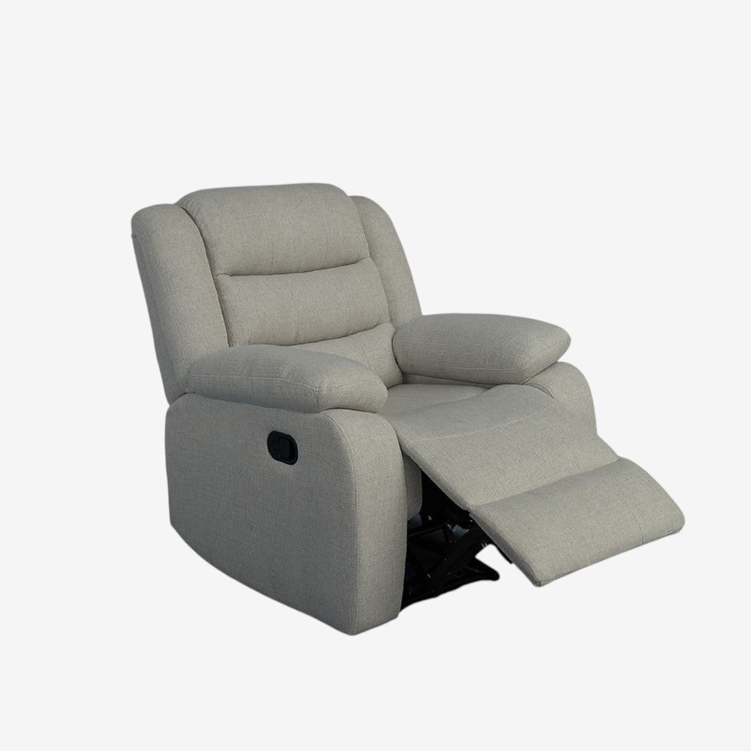 Noire Manual Recliner Chair in Fabric Upholstery - Grey | Stylish & Comfortable With Gliding Motion