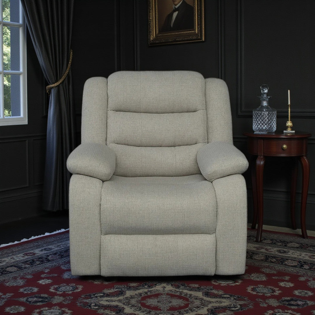 Noire Manual Recliner Chair in Fabric Upholstery - Grey | Stylish & Comfortable With Gliding Motion