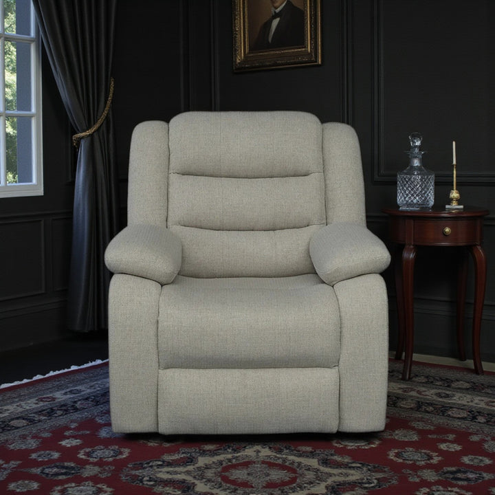 Noire Manual Recliner Chair in Fabric Upholstery - Grey | Stylish & Comfortable With Gliding Motion