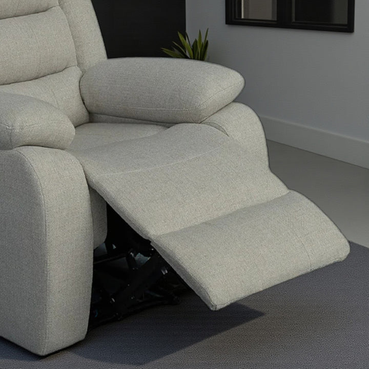 Noire Manual Recliner Chair in Fabric Upholstery - Grey | Stylish & Comfortable With Gliding Motion