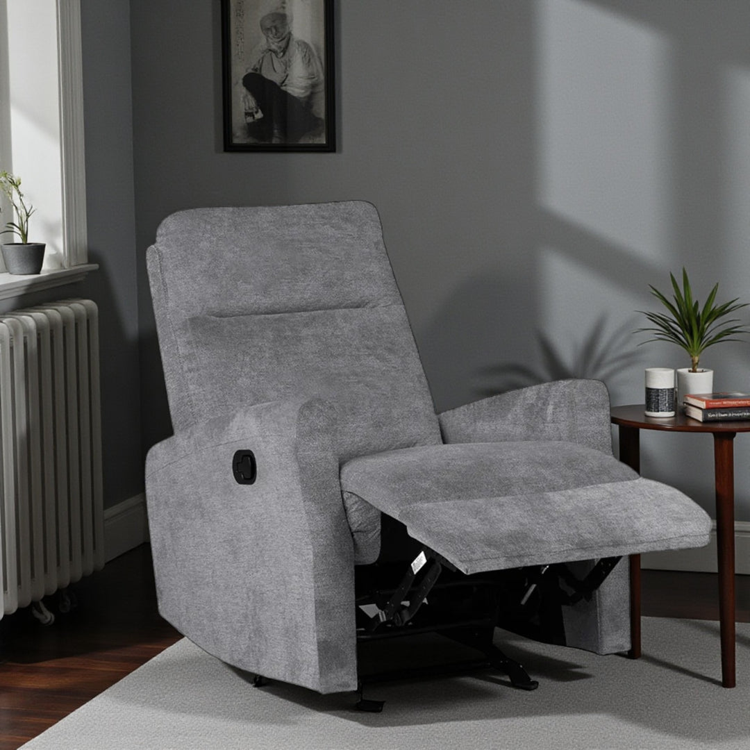 Mist Manual Recliner Chair in Fabric Upholstery - Graphite | Stylish, Durable & Comfortable With Gliding Motion