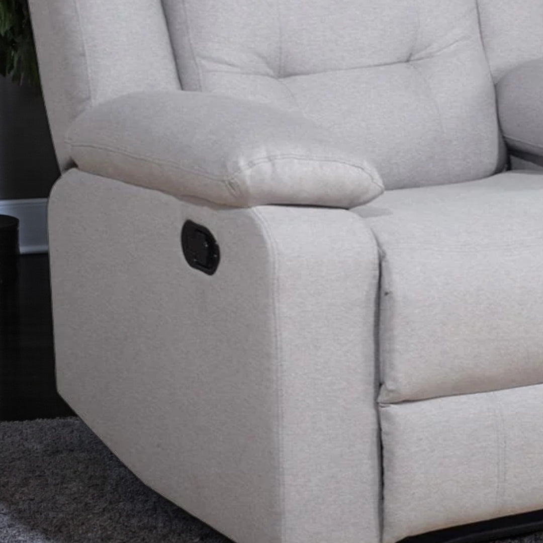 Reed Manual Recliner Chair in Fabric Upholstery - Grey | Stylish & Comfortable With Gliding Motion