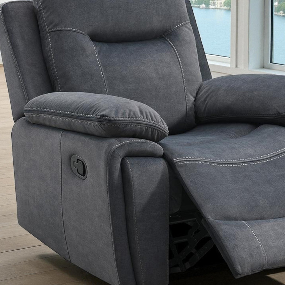Calibre Manual Recliner Chair in Fabric Upholstery - Grey | Modern, Stylish, Comfortable & Built to Last