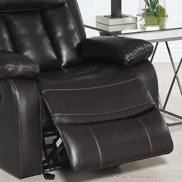 Stravelo Manual Recliner Chair in Leathaire Upholstery - Dark Brown | Stylish, Timeless, Durable & Comfortable
