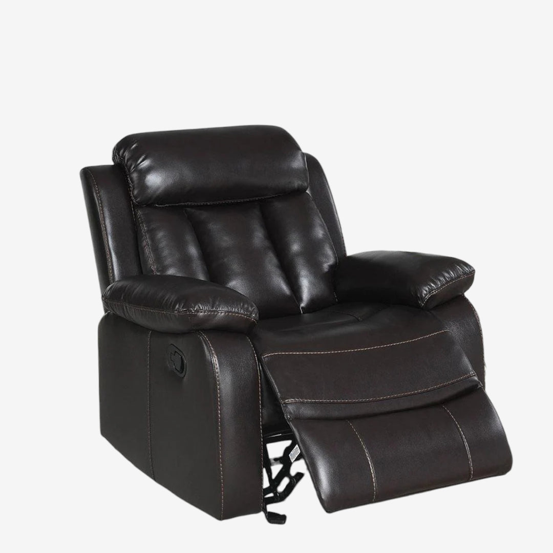 Stravelo Manual Recliner Chair in Leathaire Upholstery - Dark Brown | Stylish, Timeless, Durable & Comfortable