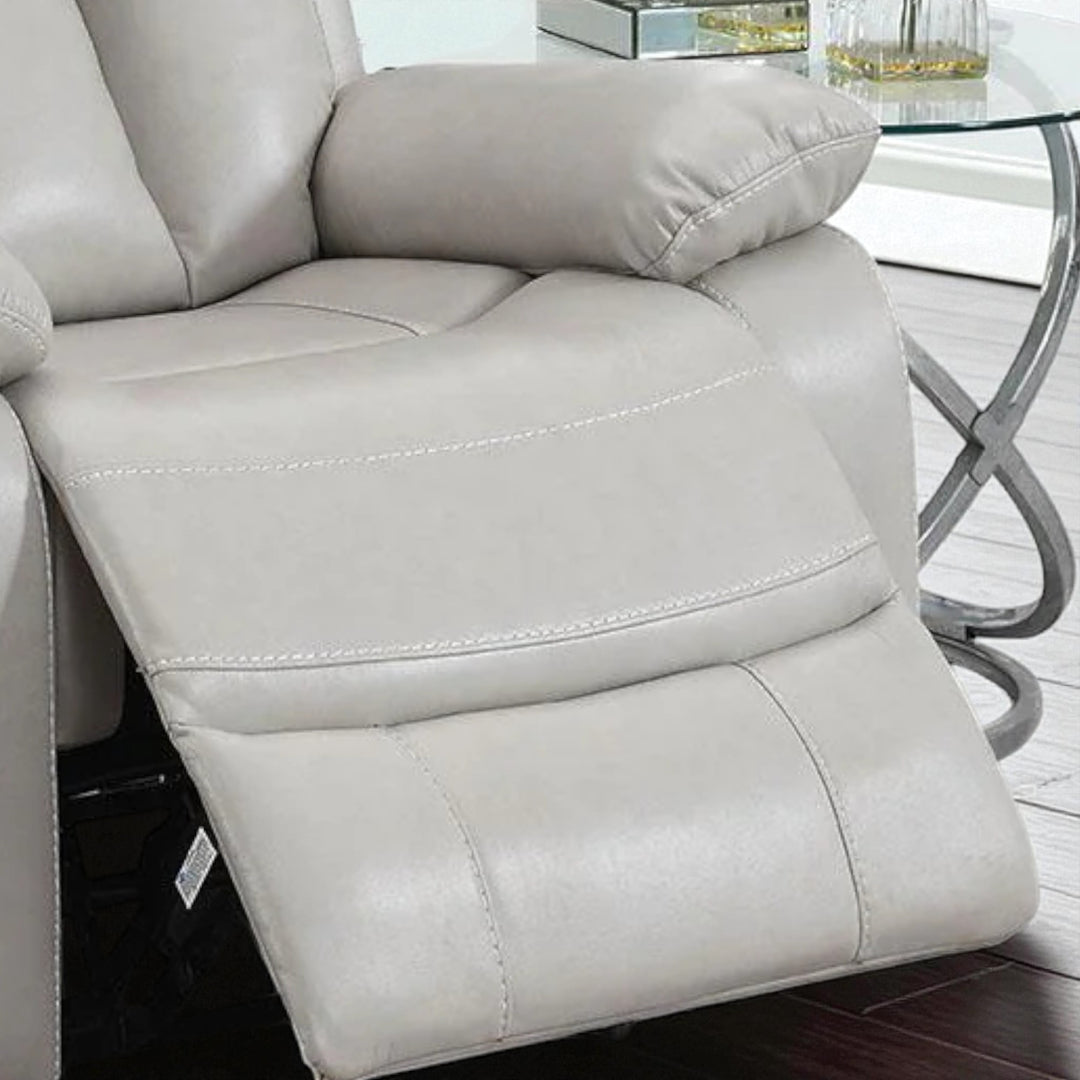 Stravelo Manual Recliner Chair in Leathaire Upholstery - Beige | Stylish, Timeless, Durable & Comfortable