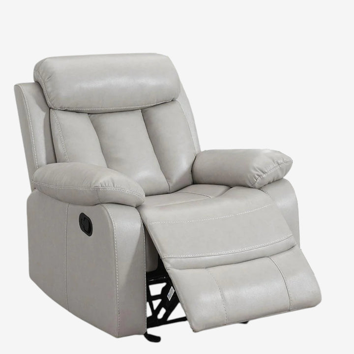 Stravelo Manual Recliner Chair in Leathaire Upholstery - Beige | Stylish, Timeless, Durable & Comfortable