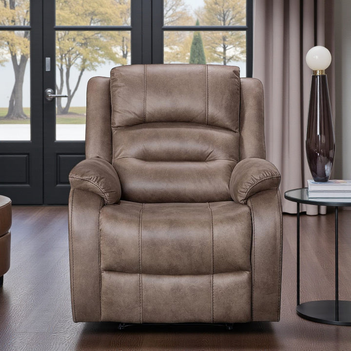 Calvano Manual Recliner Chair in Fabric Upholstery - Caramel Brown | Modern, Comfortable & Built to Last