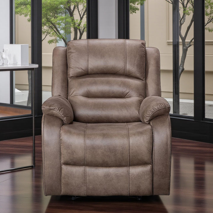 Calvano Manual Recliner Chair in Fabric Upholstery - Caramel Brown | Modern, Comfortable & Built to Last
