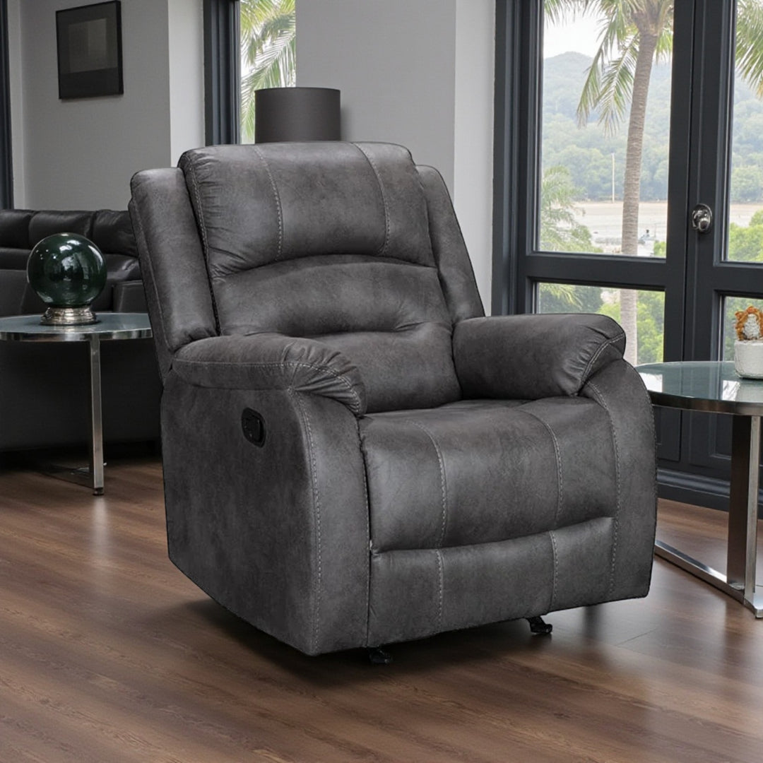 Calvano Manual Recliner Chair in Fabric Upholstery - Grey | Modern, Comfortable & Built to Last