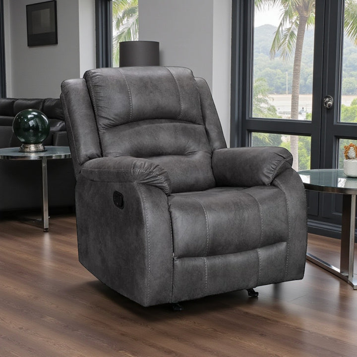Calvano Manual Recliner Chair in Fabric Upholstery - Grey | Modern, Comfortable & Built to Last