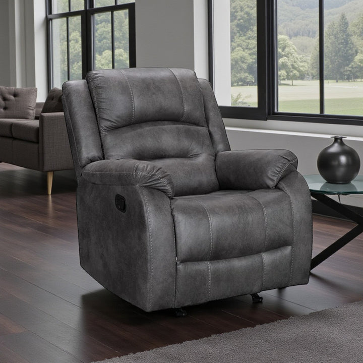 Calvano Manual Recliner Chair in Fabric Upholstery - Grey | Modern, Comfortable & Built to Last