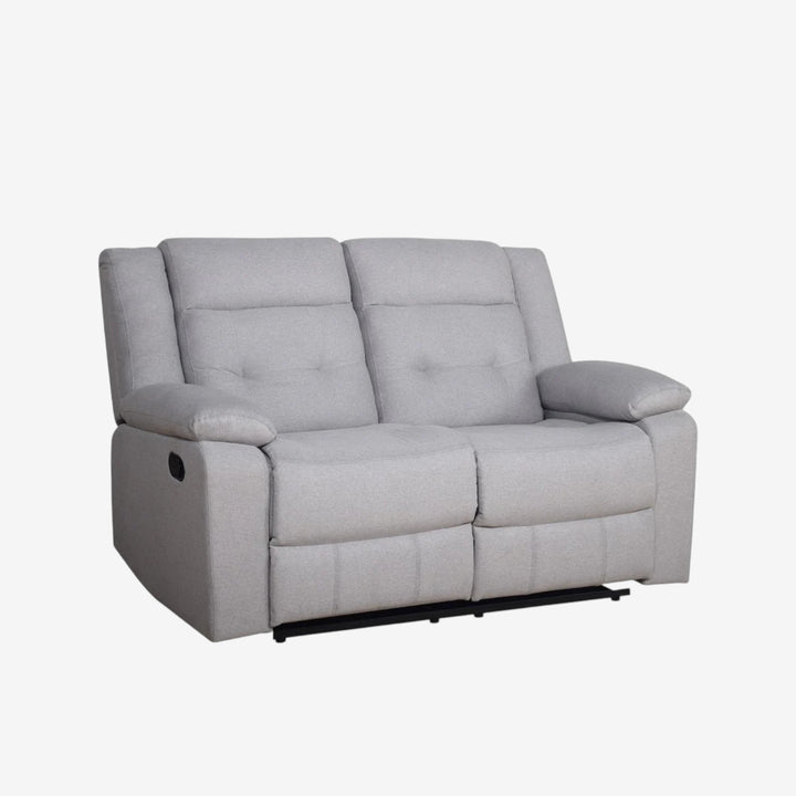 Reed Manual Recliner Loveseat in Fabric Upholstery - Grey | Stylish, Durable & Comfortable
