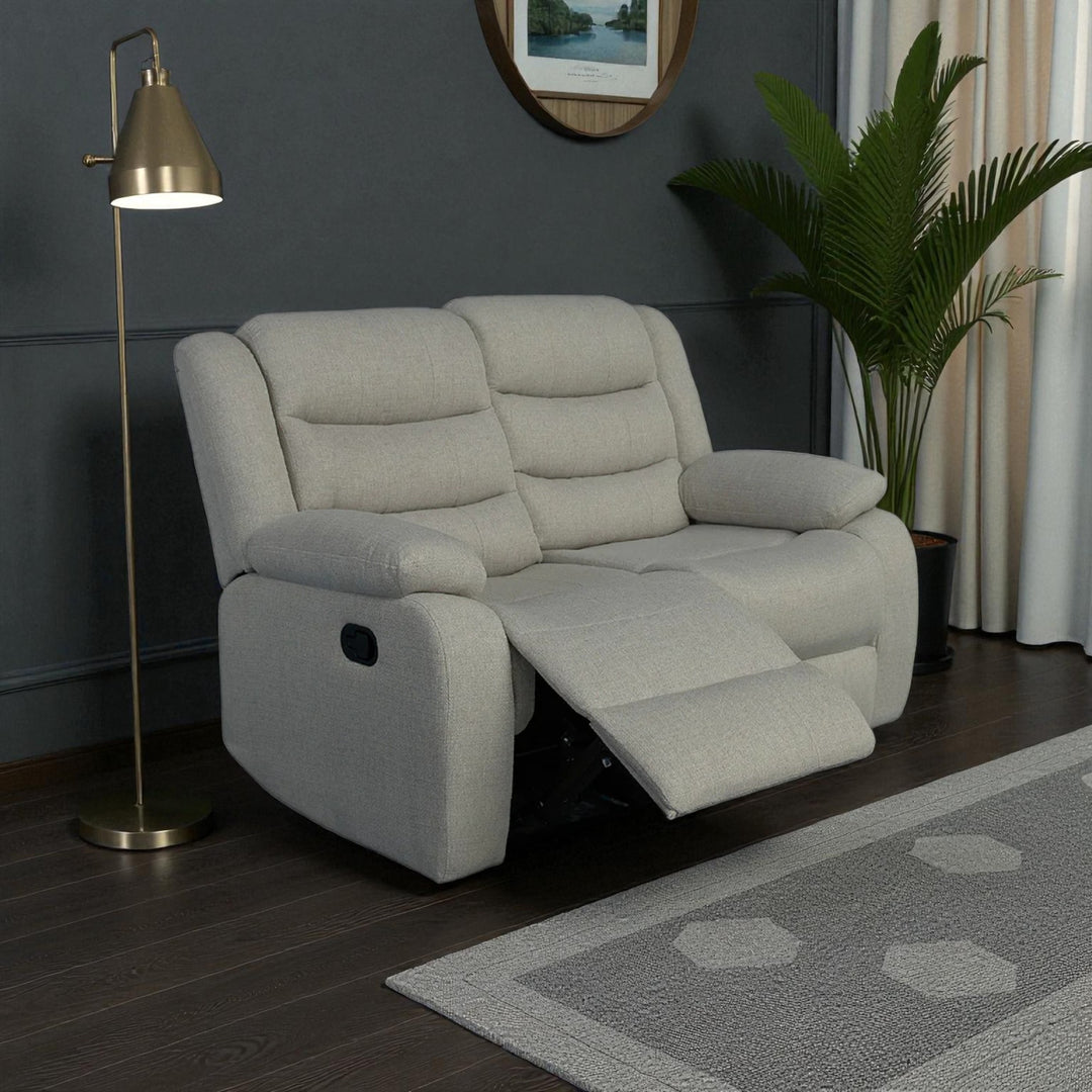 Noire Manual Recliner Loveseat in Fabric Upholstery - Grey | Stylish, Comfortable & Built to Last