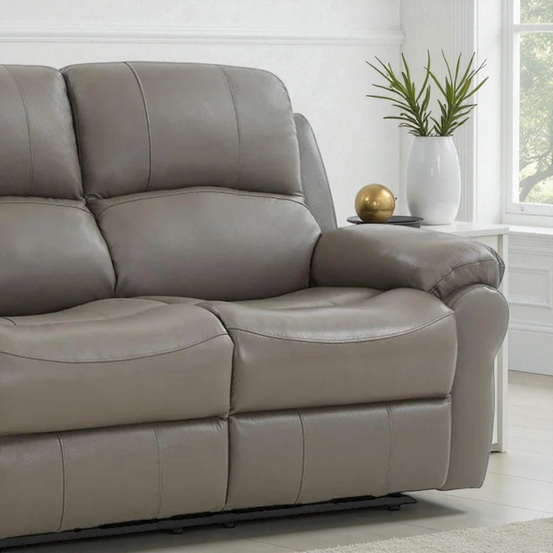 Emeren Power Recliner Loveseat in Leather Upholstery - Grey | Modern, Comfortable & Built to Last