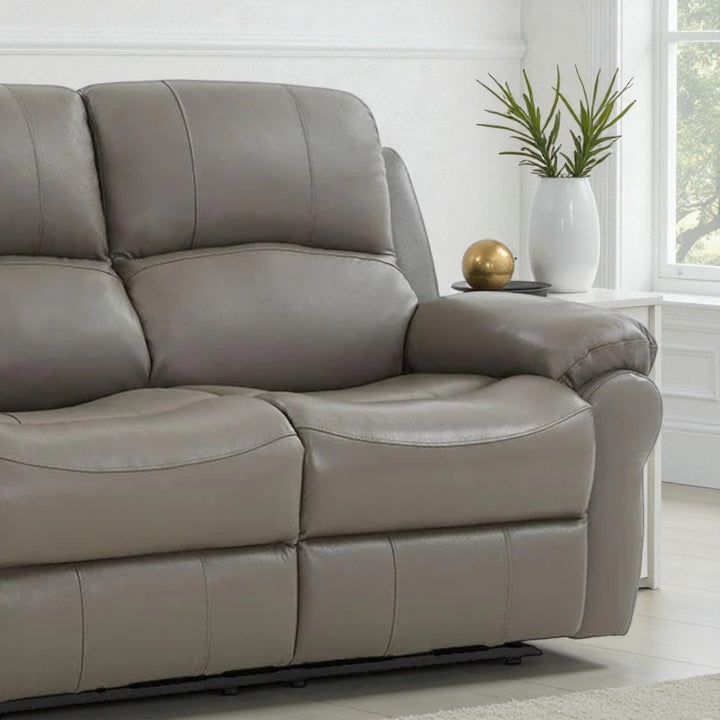 Emeren Power Recliner Loveseat in Leather Upholstery - Grey | Modern, Comfortable & Built to Last