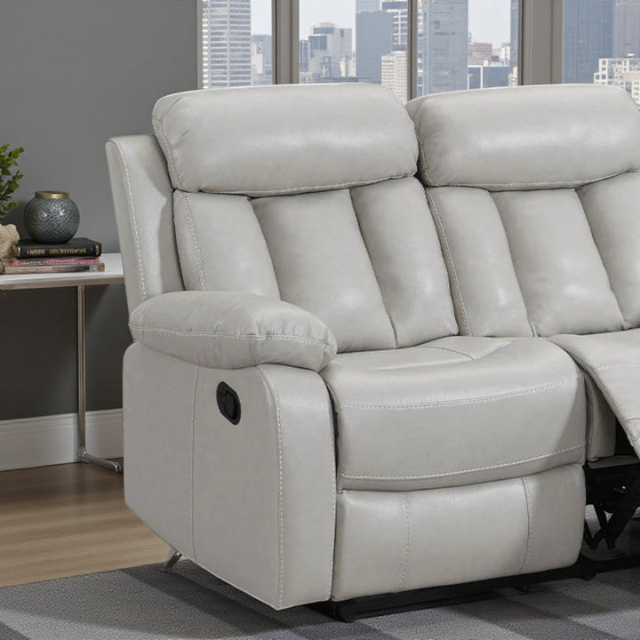 Stravelo Manual Recliner Loveseat in Leathaire Upholstery - Beige | Stylish, Timeless, Durable & Comfortable