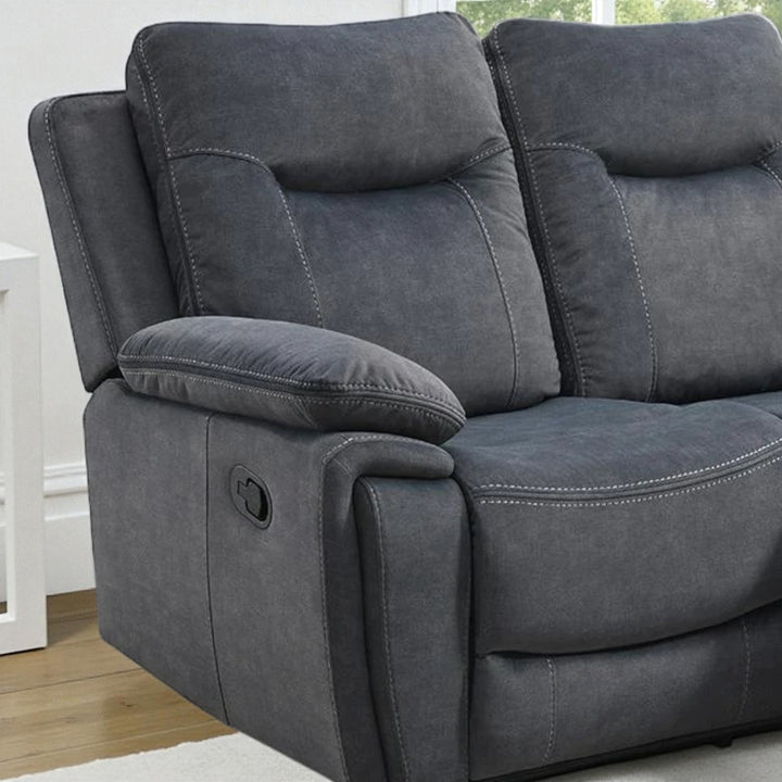 Calibre Manual Recliner Loveseat in Fabric Upholstery - Grey | Modern, Stylish, Comfortable & Built to Last