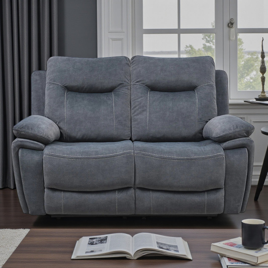 Calibre Manual Recliner Loveseat in Fabric Upholstery - Grey | Modern, Stylish, Comfortable & Built to Last