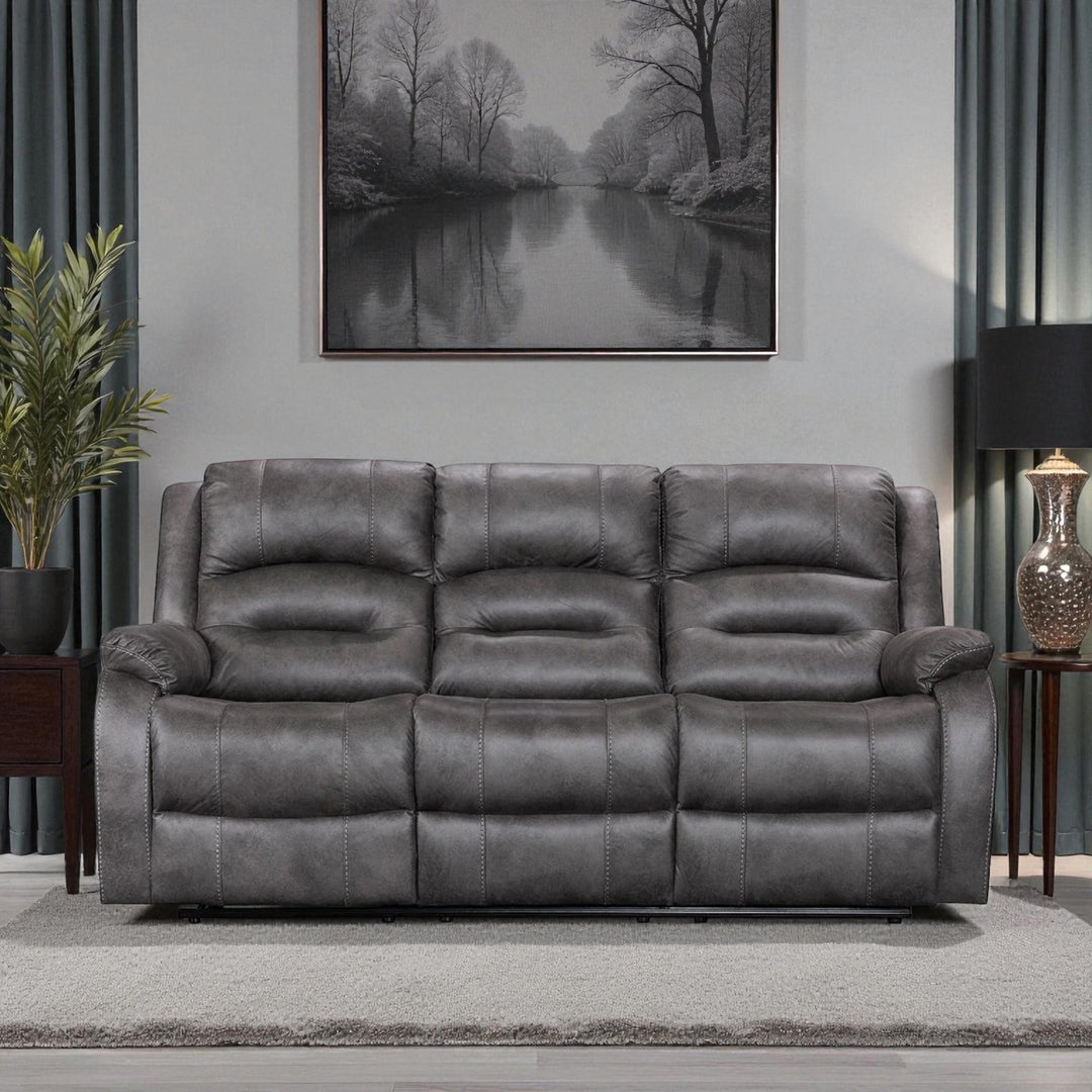 Calvano 3-Piece Manual Recliner Set in Palomino Fabric – Grey