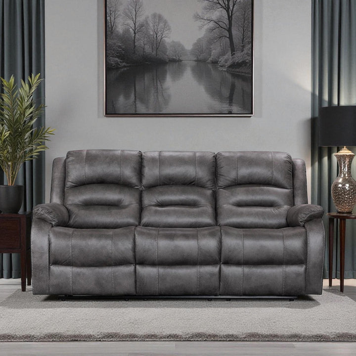Calvano 3-Piece Manual Recliner Set in Palomino Fabric – Grey