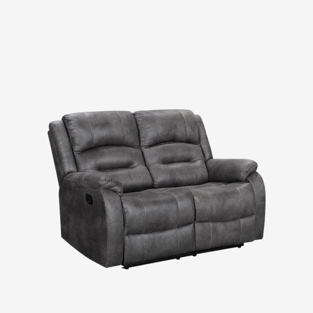 Calvano Manual Recliner Loveseat in Fabric Upholstery - Grey | Modern, Comfortable & Built to Last
