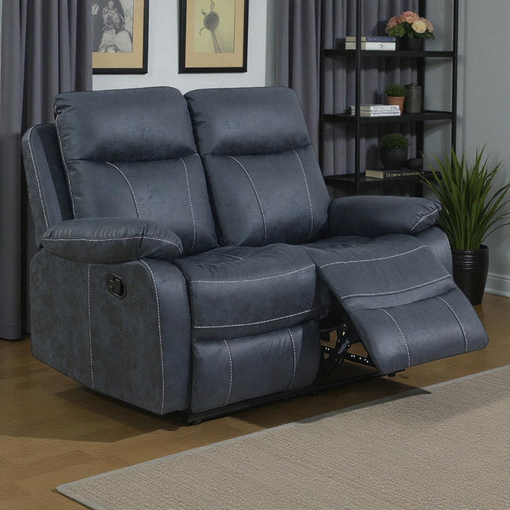 Velmor Manual Recliner Loveseat in Fabric Upholstery - Blue | Timeless, Affordable, Comfortable & Built to Last
