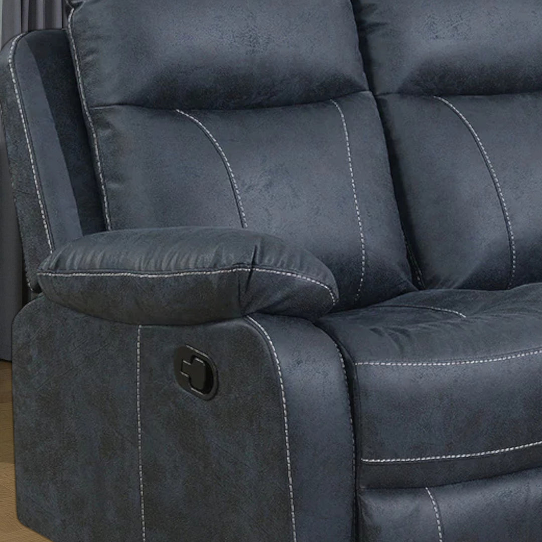 Velmor Manual Recliner Loveseat in Fabric Upholstery - Blue | Timeless, Affordable, Comfortable & Built to Last