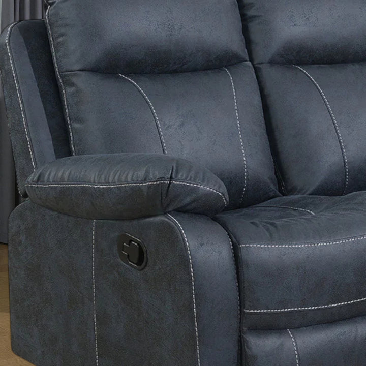 Velmor Manual Recliner Loveseat in Fabric Upholstery - Blue | Timeless, Affordable, Comfortable & Built to Last