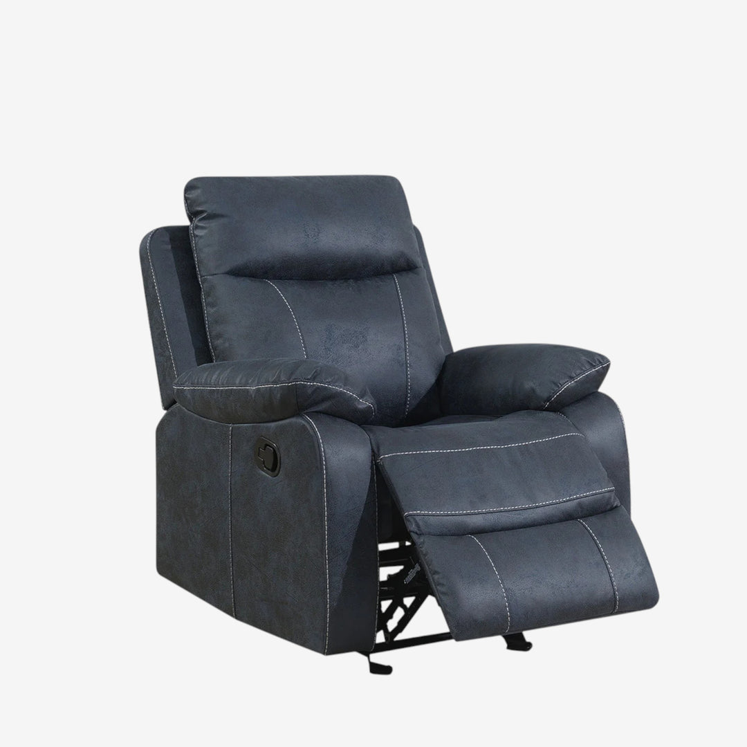Velmor Manual Recliner Chair in Fabric Upholstery - Blue | Timeless, Affordable, Comfortable & Built to Last