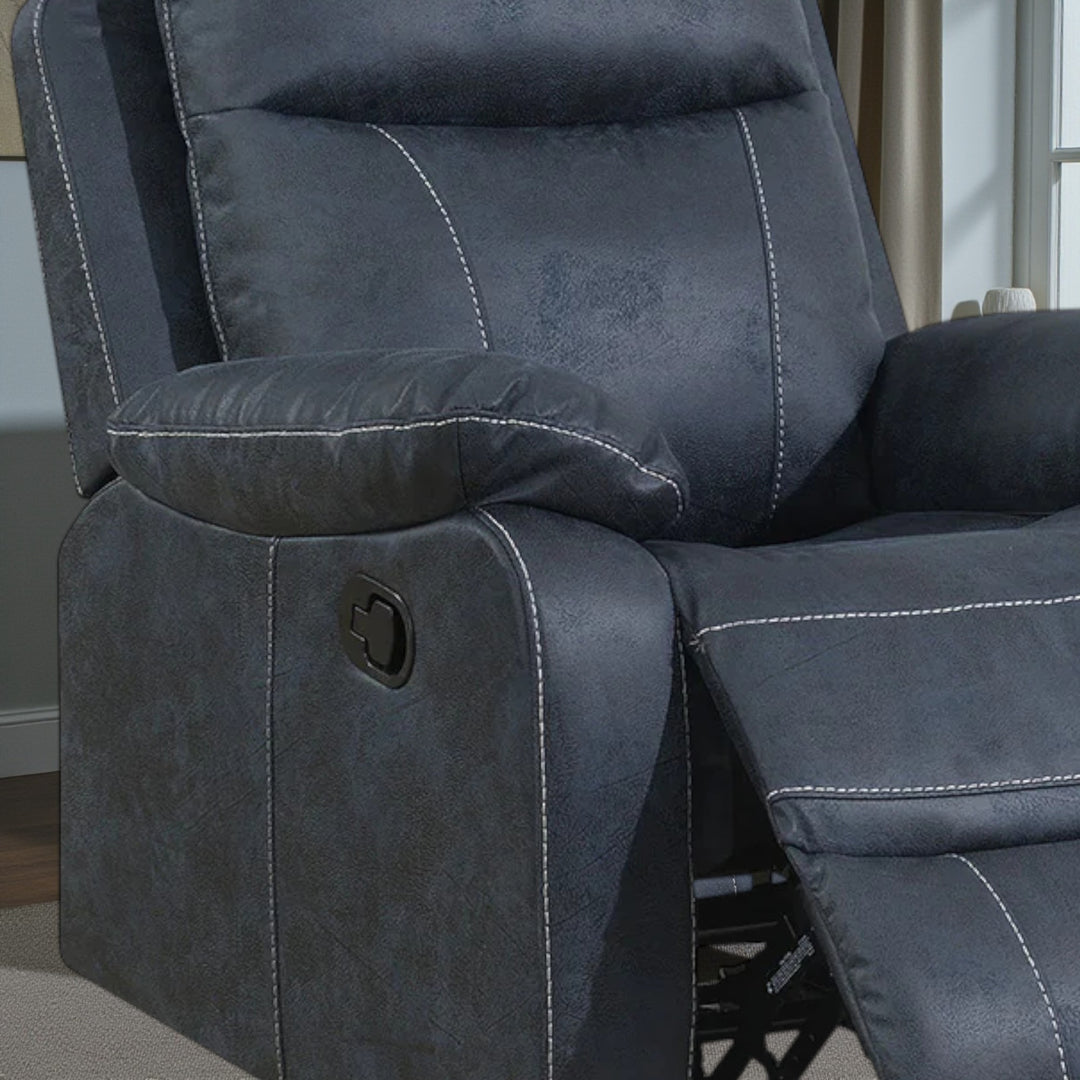 Velmor Manual Recliner Chair in Fabric Upholstery - Blue | Timeless, Affordable, Comfortable & Built to Last