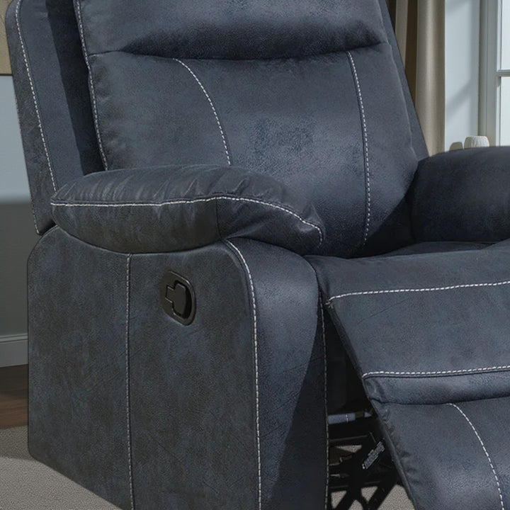 Velmor Manual Recliner Chair in Fabric Upholstery - Blue | Timeless, Affordable, Comfortable & Built to Last