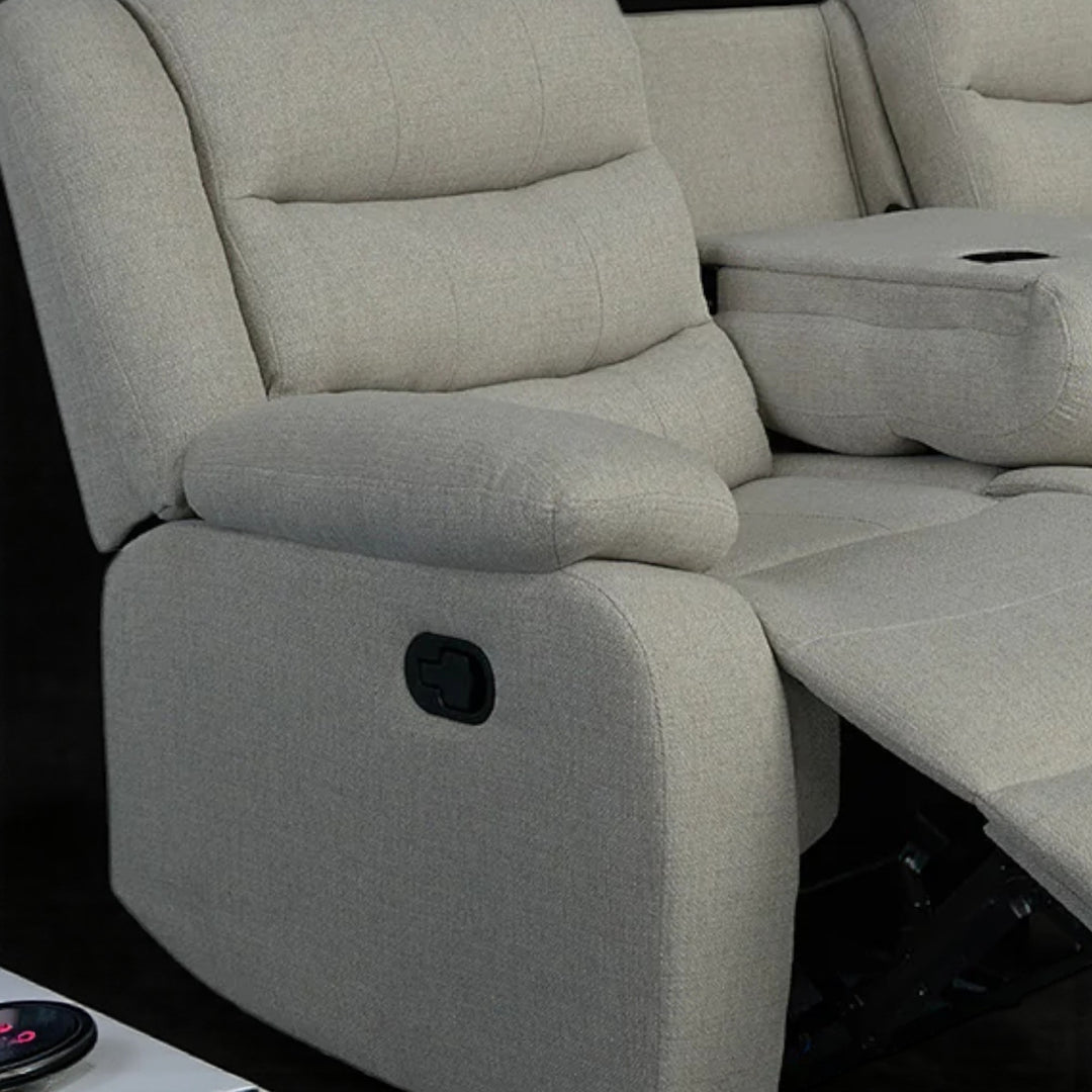 Noire Manual Recliner Sofa in Fabric Upholstery - Grey | Stylish, Comfortable & Built to Last