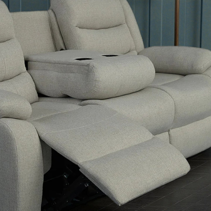 Noire Manual Recliner Sofa in Fabric Upholstery - Grey | Stylish, Comfortable & Built to Last