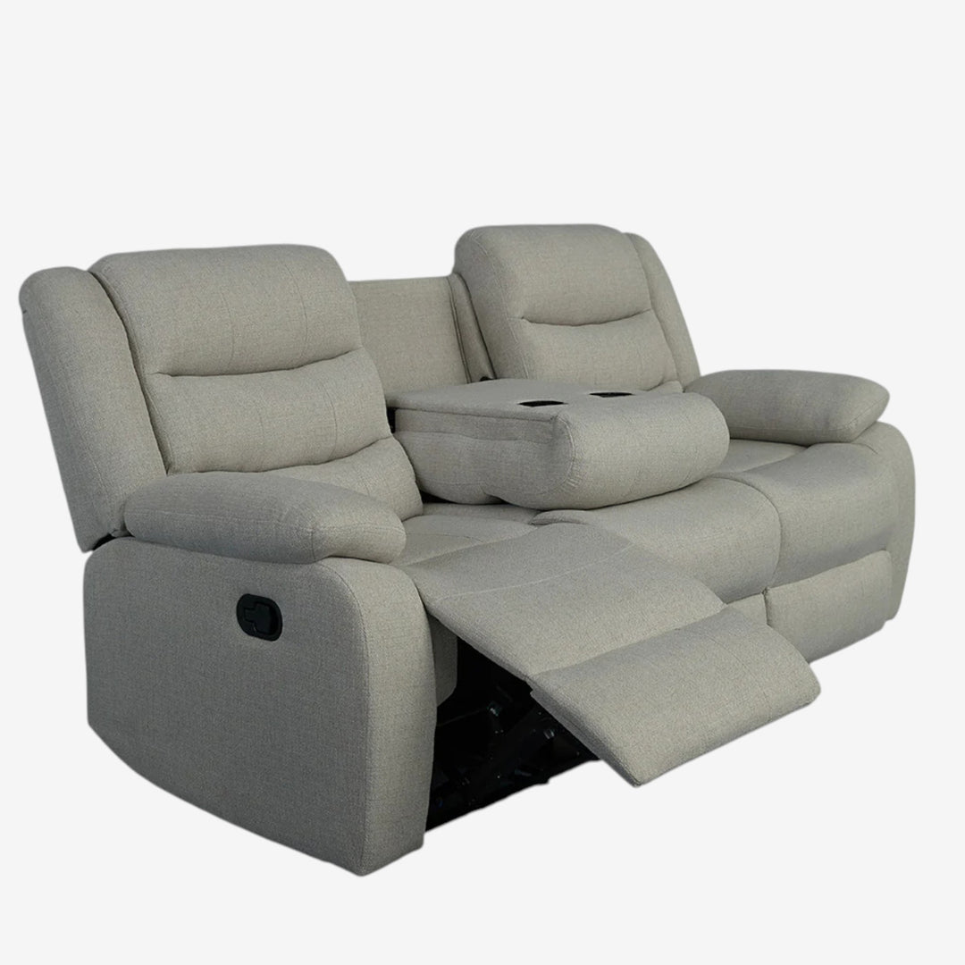 Noire Manual Recliner Sofa in Fabric Upholstery - Grey | Stylish, Comfortable & Built to Last