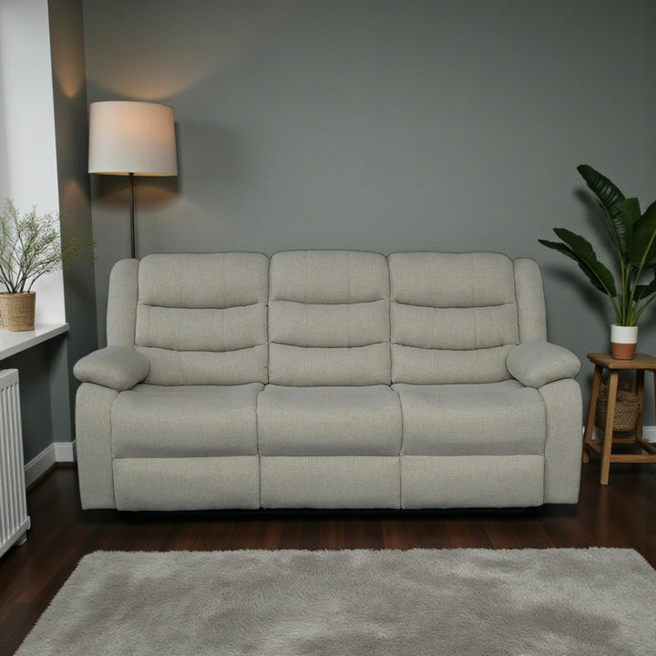 Noire Manual Recliner Sofa in Fabric Upholstery - Grey | Stylish, Comfortable & Built to Last