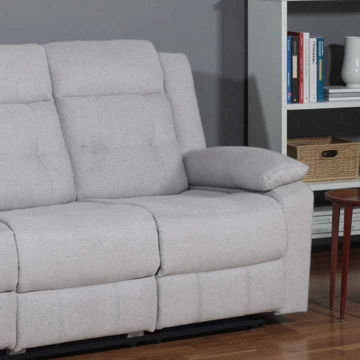 Reed Manual Recliner Sofa in Fabric Upholstery - Grey | Stylish, Durable & Comfortable