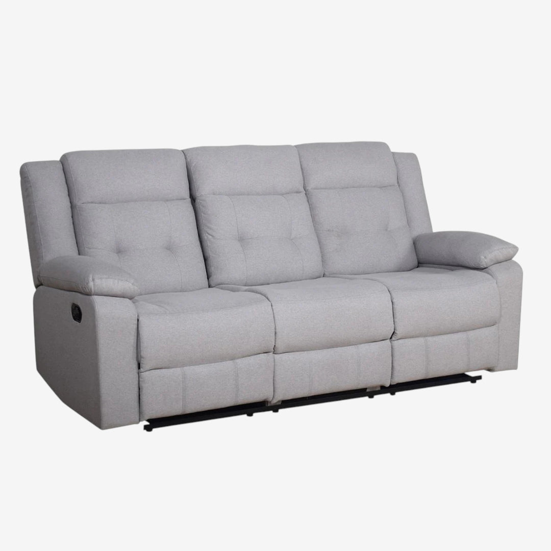 Reed Manual Recliner Sofa in Fabric Upholstery - Grey | Stylish, Durable & Comfortable