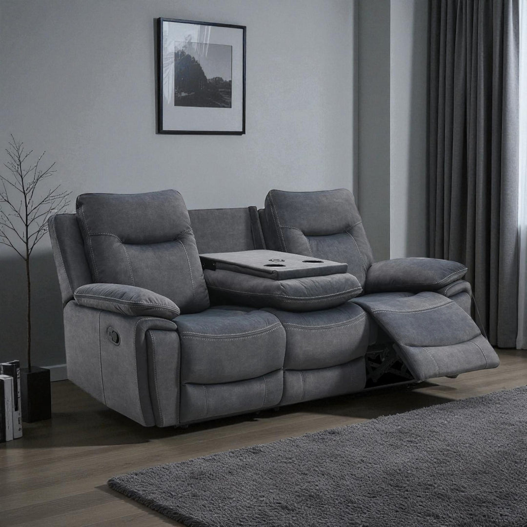 Calibre Manual Recliner Sofa in Fabric Upholstery - Grey | Modern, Stylish, Comfortable & Built to Last