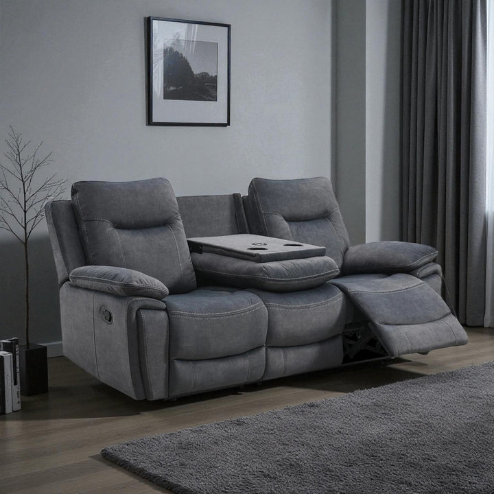 Calibre Manual Recliner Sofa in Fabric Upholstery - Grey | Modern, Stylish, Comfortable & Built to Last