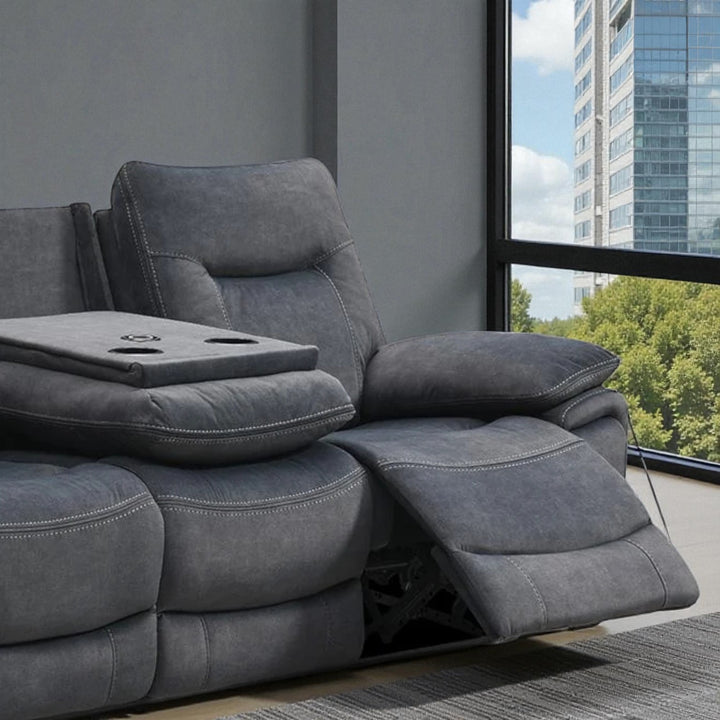 Calibre Manual Recliner Sofa in Fabric Upholstery - Grey | Modern, Stylish, Comfortable & Built to Last