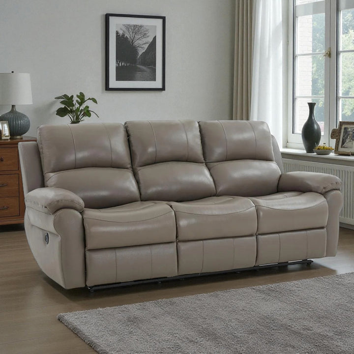 Emeren Power Recliner Sofa in Leather Upholstery - Grey | Modern, Comfortable & Built to Last
